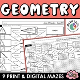 6th Grade Math Review Geometry Math Mazes Test Prep, Math 