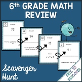 6th Grade Math Review Scavenger Hunt Activity