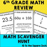 6th Grade Math Review Scavenger Hunt Game | 6th Grade Math