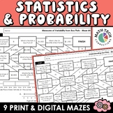 6th Grade Math Review Statistics & Probability Math Mazes 