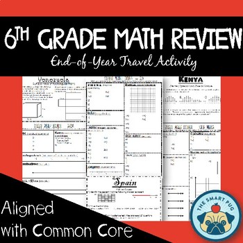 Preview of 6th Grade Math CCSS Review Activity - Entire Year in One Activity - Test Prep