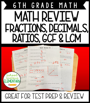 Preview of 6th Grade Math Review Worksheets