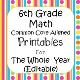 6th Grade Math Review Worksheets Spiral Review Assessments