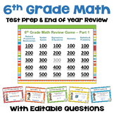 6th Grade Math Review and Test Prep Games - Similar to Jeopardy