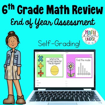 Preview of 6th Grade Math Review for End of Year - Digital Google Form