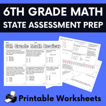 Preview of 6th Grade Math Review for Standardized State Tests