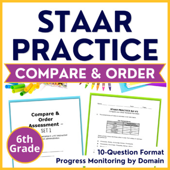 Preview of Math TEKS STAAR Practice Place Value Compare & Order - 6th Grade Assessments