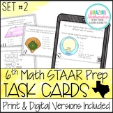 6th Grade Math STAAR Review & Prep - Task Cards (Set #2) -