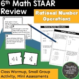 6th Grade Math STAAR Review-Rational Number Operations Activities