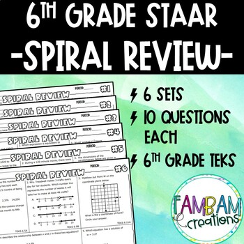 Preview of 6th Grade Math STAAR Spiral Review