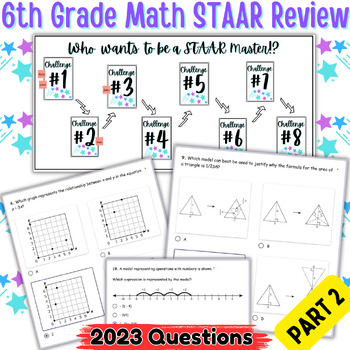 Preview of 6th Grade Math STAAR Test Review Digital Game 2023 Questions | Part 2