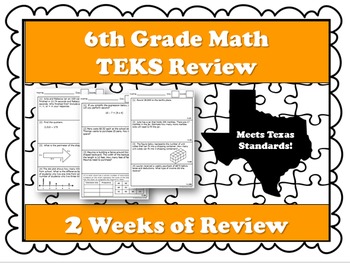 Preview of 6th Grade Math STAAR and TEKS Review