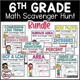 6th Grade Math Scavenger Hunt Activity Bundle - 13 Engagin