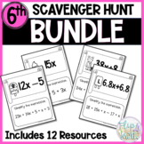 6th Grade Math Scavenger Hunt BUNDLE | Great Math Practice