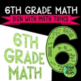 6th Grade Math Sign Classroom Decor