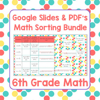 Preview of 6th Grade Math Sorts - Digital Google Slides & PDF Bundle - 20 Sorts