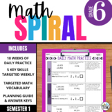 6th Grade Math Spiral Review: 18 Weeks of Daily Warm Ups B