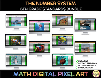 Preview of 6th Grade Math Spiral Review Bundle- The Number System Self-Checking Bundle