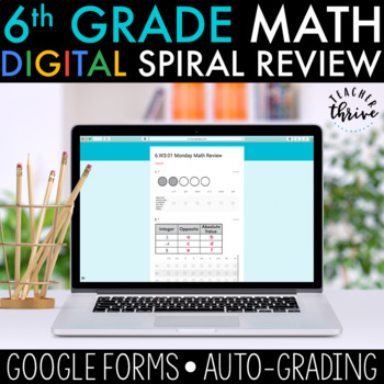 Preview of 6th Grade Math Spiral Review [DIGITAL]