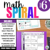6th Grade Math Spiral Review: Daily Warm-Ups, Bellwork/Bel