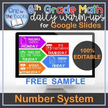 Preview of 6th Grade Math Spiral Review Distance Learning | 6th Grade Math Number System