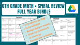 6th Grade Math Spiral Review • FULL YEAR BUNDLE • Key included!