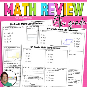 Preview of 6th Grade Math Spiral Review *FULL YEAR REVIEW* *CCSS Aligned*