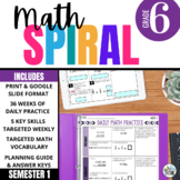 6th Grade Math Spiral: Daily Warm-up or Homework Review Ac
