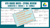 6th Grade Math Spiral Review (Semester 2 • 16 week BUNDLE)