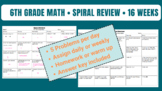 6th Grade Math Spiral Review (Semester 2, Weeks 9-16) - An