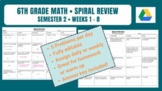 6th Grade Math • Spiral Review • Weeks 1 - 8 (Semester 2, 