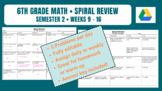 6th Grade Math • Spiral Review • Weeks 9 - 16 (Semester 2,