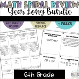 6th Grade Math Spiral Review: Year Long Bundle
