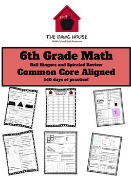 Preview of 6th Grade Math Spiraled Bell Ringers/ Do-Nows