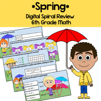 Preview of 6th Grade Math Spring Decimals Multiplication Google Slides | Math Facts Fluency
