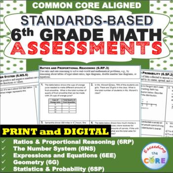 6th Grade Math Standards Based Assessments * All Standards * Common Core