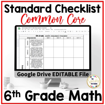Preview of 6th Grade Math Standards Checklist - Common Core