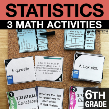 Preview of 6th Grade Math Statistics | 6th Grade Math Centers Basic Statistical Skills