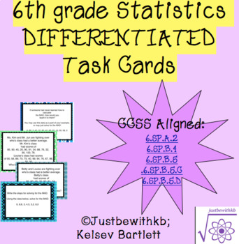 Preview of 6th Grade Math Statistics Cards