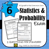 6th Grade Math Statistics & Probability Assessment/Exam/Test
