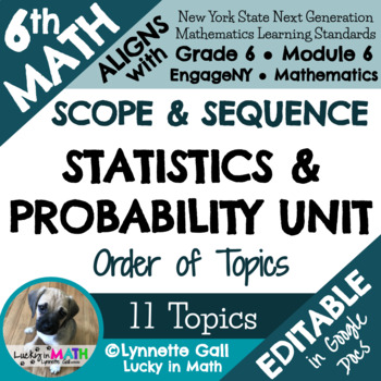 Preview of 6th Grade Math Statistics & Probability Unit Plan Scope & Sequence EngageNY FREE
