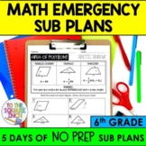 6th Grade Math Sub Plans | Substitute Teacher Lessons for 