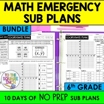 Preview of 6th Grade Math Sub Plans | Substitute Teacher Plans for 6th Grade Math