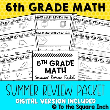 Preview of 6th Grade Math Summer Packet