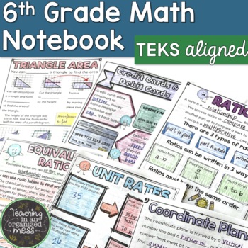 Preview of 6th Grade Math TEKS Interactive Notebook BUNDLE
