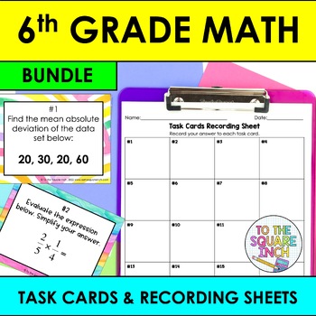 Preview of 6th Grade Math Task Cards Activities |  A Full Year of Practice Activities