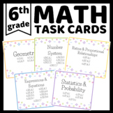 6th Grade Math Task Cards | EOG Review Bundle