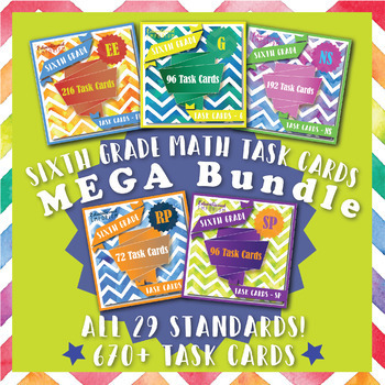 Preview of The ULTIMATE 6th Grade Math Task Cards Bundle