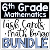 6th Grade Math Task Cards and Bingo Bundle