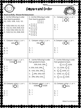 grade math test 6th practice number sense operation